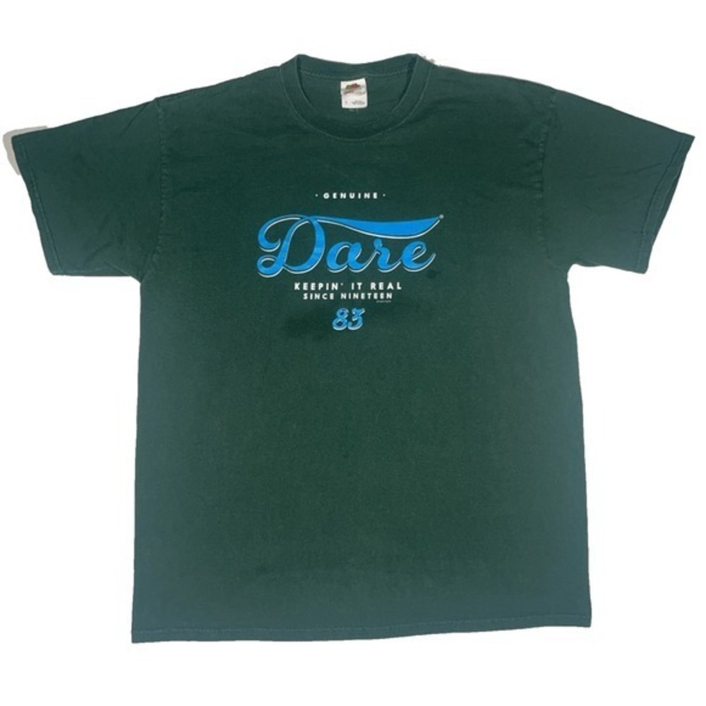 Green Vintage Faded D.A.R.E Unisex Tshirt Fruit of Loom - L